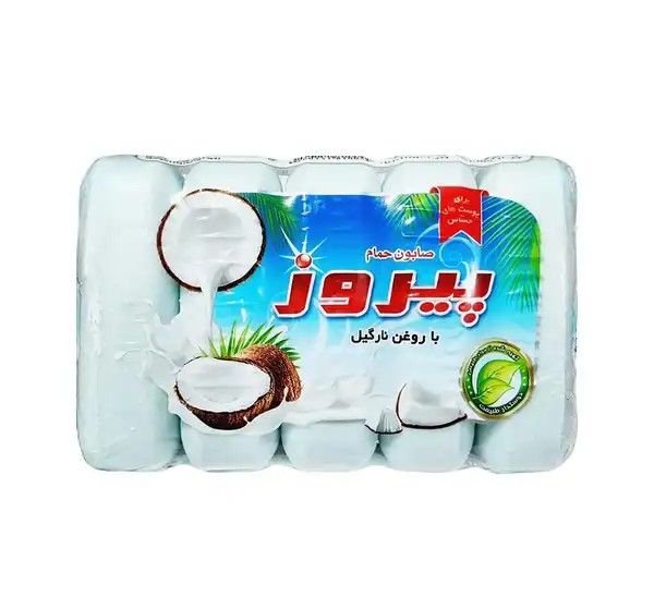 پیروز صابون حمام با روغن نارگیل 5 عددی